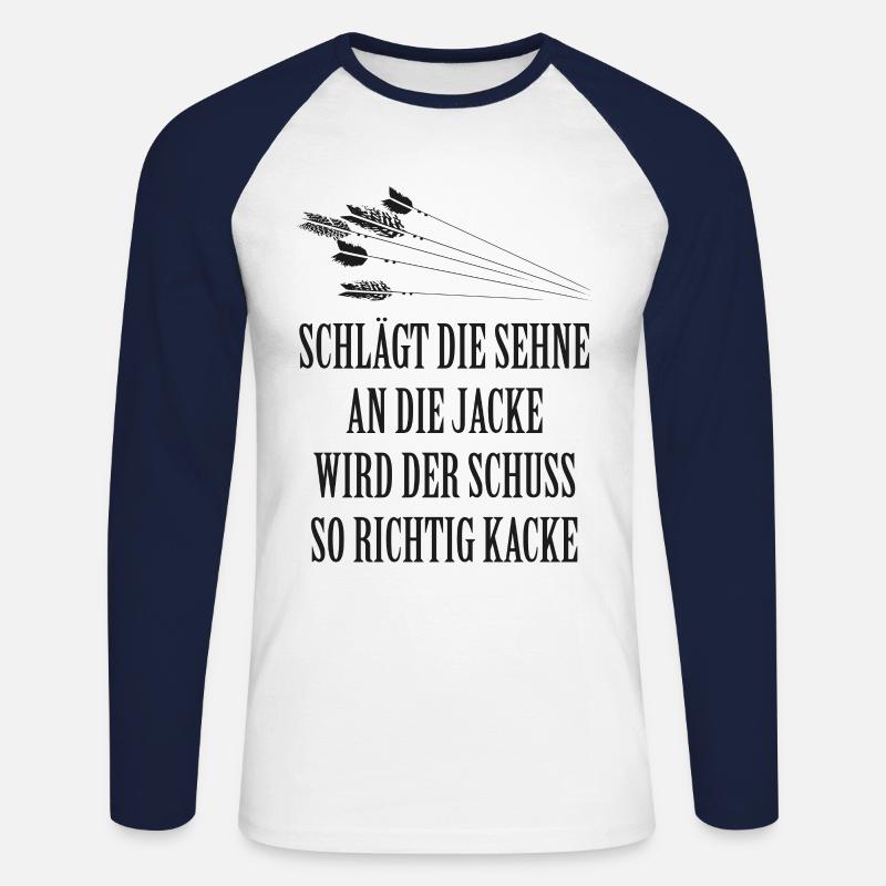 Bogenschießen - Unisex Baseballshirt langarm - Weiß/Navy
