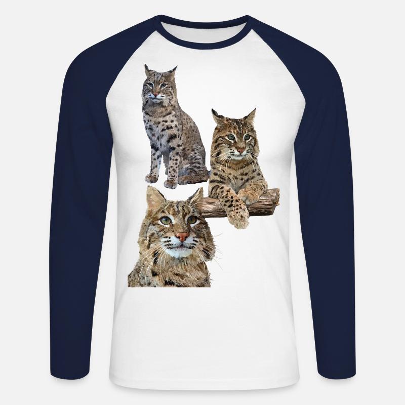 Luchs - Unisex Baseballshirt langarm - Weiß/Navy