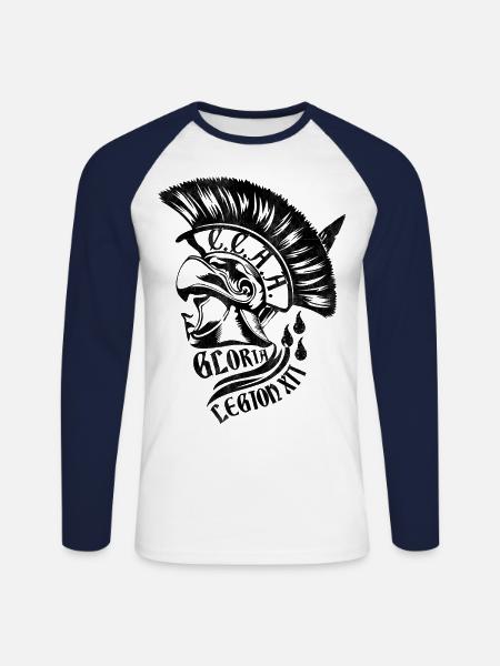 Kölsche Römer II - Unisex Long Sleeve Baseball T-Shirt - white/navy