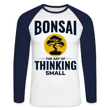Japanischer Bonsai Gärtner Baum Sammler Gartenarbeit - Unisex Baseballshirt langarm - Weiß/Navy - Vorne - Nik (191cm)