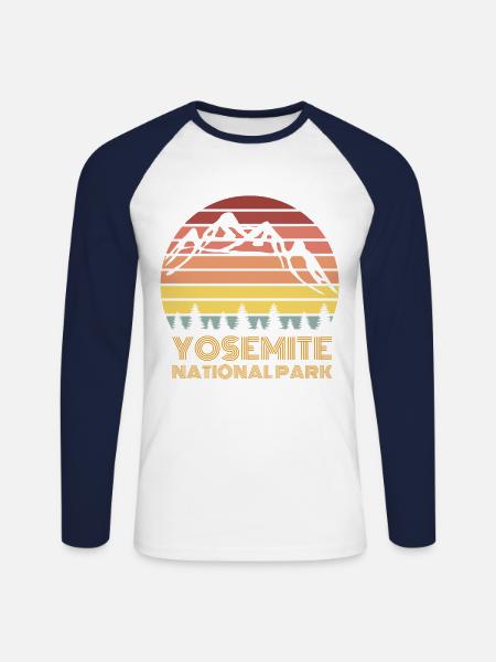 Yosemite National Park - Unisex Long Sleeve Baseball T-Shirt - white/navy