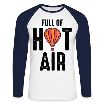 Heißluftballonfahrt Hopper Ballonfahrt Ballonfahrer - Unisex Baseballshirt langarm - Weiß/Navy - Vorne - Nik (191cm)