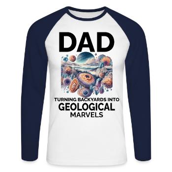 Fels Sammeln Papa Edelstein Sammler Geologe - Unisex Baseballshirt langarm - Weiß/Navy - Vorne - Nik (191cm)