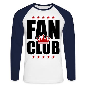 Fan Club Krone - T-shirt baseball manches longues Homme - blanc/marine - Devant - Nik (191cm)