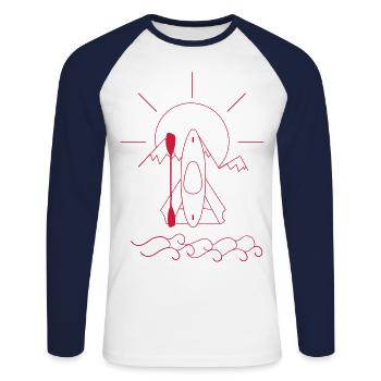 Kayak whitewater outdoor - Unisex Long Sleeve Baseball T-Shirt - white/navy - Front - Nik (191cm)