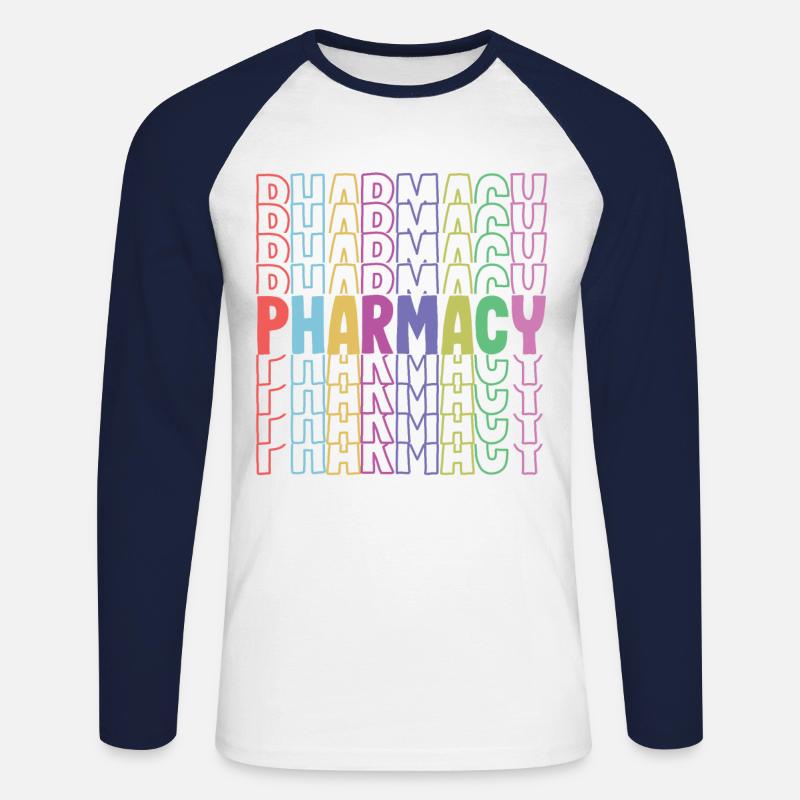 Pharmacy Apotheke Pharmazie - Unisex Baseballshirt langarm - Weiß/Navy
