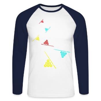 Billard symbol icon - Unisex Baseballshirt langarm - Weiß/Navy - Vorne - Nik (191cm)