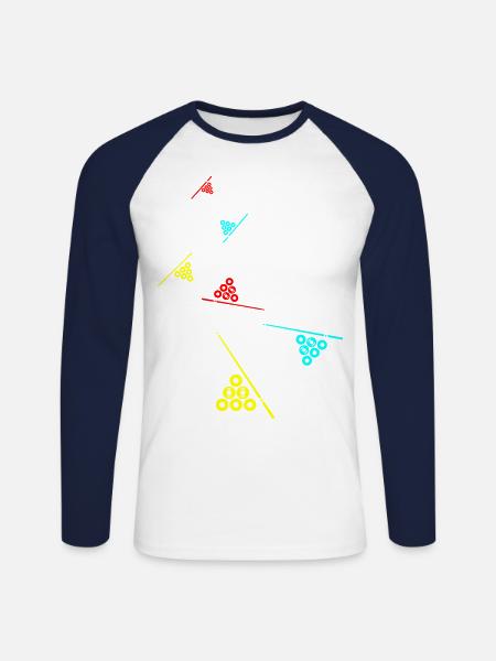 Billard symbol icon - Unisex Baseballshirt langarm - Weiß/Navy