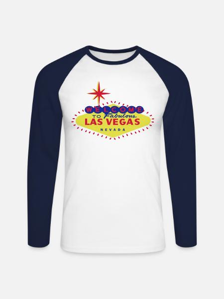 LAS VEGAS - Unisex Long Sleeve Baseball T-Shirt - white/navy