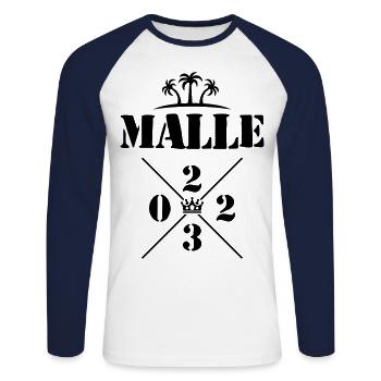 Malle 2023 - Unisex Long Sleeve Baseball T-Shirt - white/navy - Front - Nik (191cm)