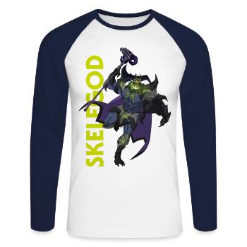 Masters Of The Universe Revelation Skelegod - T-shirt baseball manches longues Homme - blanc/marine - Devant - Nik (191cm)
