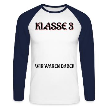 Fin de la 3e année, nous étions là pour la remise des diplômes de 3e année - T-shirt baseball manches longues Homme - blanc/marine - Devant - Nik (191cm)
