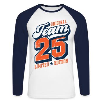 Original Team 25 - Limited Edition - Unisex Long Sleeve Baseball T-Shirt - white/navy - Front - Nik (191cm)