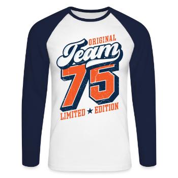 Original Team 75 - Limited Edition - Unisex Long Sleeve Baseball T-Shirt - white/navy - Front - Nik (191cm)
