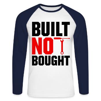 Built Not Bought Car Mechanic Automobile Repair Ca - Unisex Long Sleeve Baseball T-Shirt - white/navy - Front - Nik (191cm)