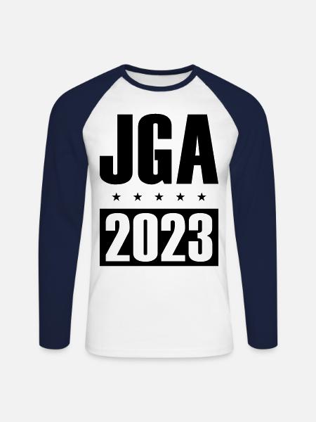 Jga 2023 Junggesellenabschied - Unisex Baseballshirt langarm - Weiß/Navy