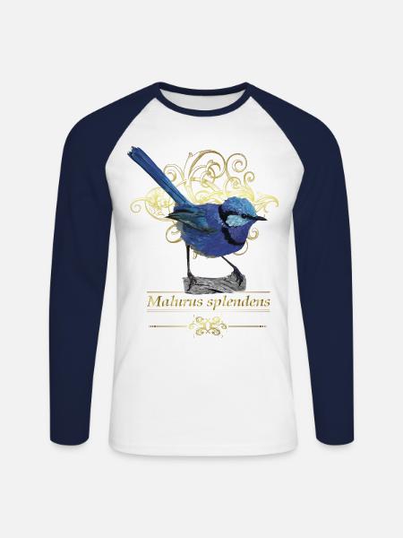 splendid maluro - Unisex Long Sleeve Baseball T-Shirt - white/navy