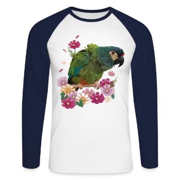 The Maracanã - Unisex Long Sleeve Baseball T-Shirt - white/navy - Front - Nik (191cm)