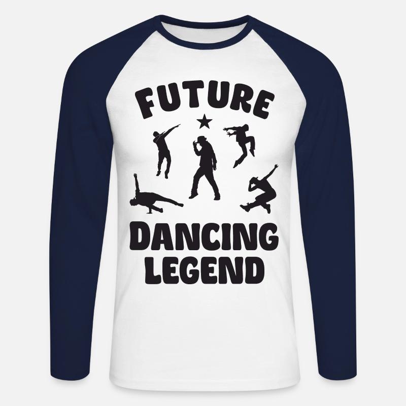 Future Dancing Legend - Unisex Baseballshirt langarm - Weiß/Navy