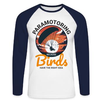 Motorschirmpilot Motorschirm Motorschirm - Unisex Baseballshirt langarm - Weiß/Navy - Vorne - Nik (191cm)