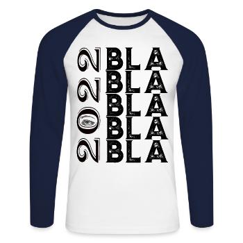 BlaBla 2022 - Unisex Baseballshirt langarm - Weiß/Navy - Vorne - Nik (191cm)