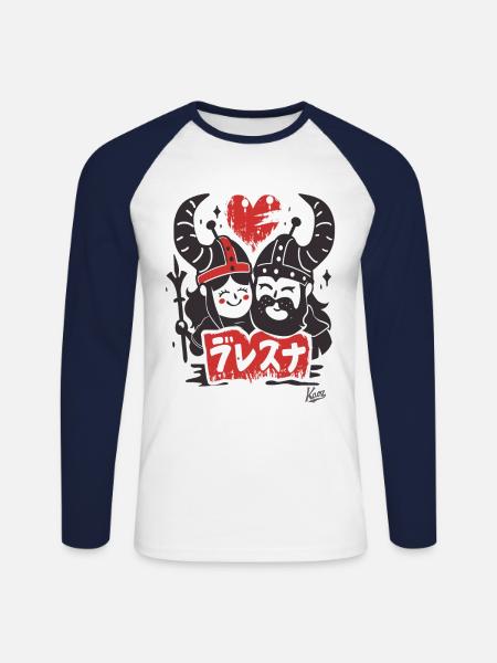 barbarische Wikinger Liebe - Unisex Baseballshirt langarm - Weiß/Navy