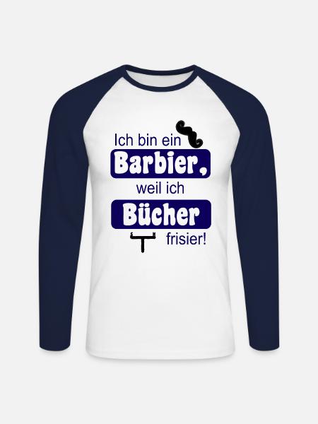 Buchhalter Steuerberater lustiges Geschenk Barbier - Unisex Baseballshirt langarm - Weiß/Navy