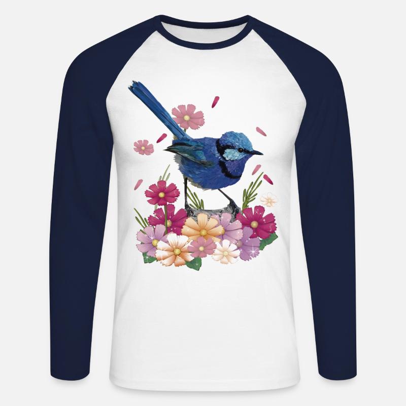 Herrlicher Maluro - Unisex Baseballshirt langarm - Weiß/Navy
