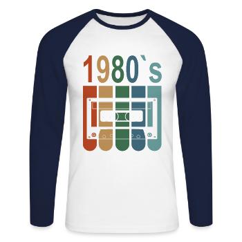 Best Of 1980 42. Geburtstag 42 Jahre Geburtstag - Unisex Baseballshirt langarm - Weiß/Navy - Vorne - Nik (191cm)