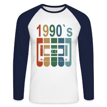 Best Of 1990 32nd birthday 32 years birthday - Unisex Long Sleeve Baseball T-Shirt - white/navy - Front - Nik (191cm)