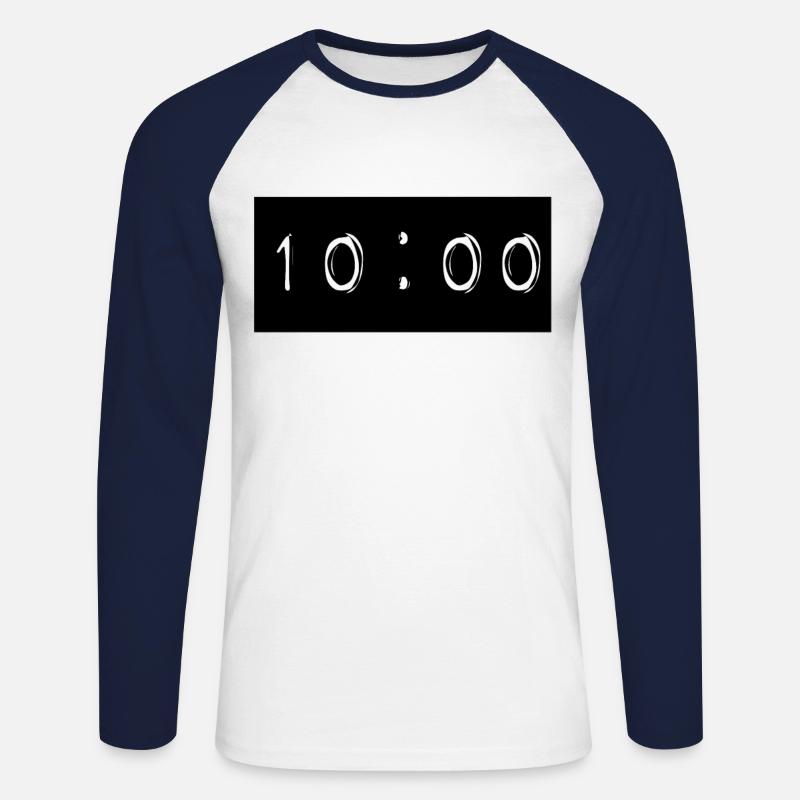 10:00 - Unisex Baseballshirt langarm - Weiß/Navy