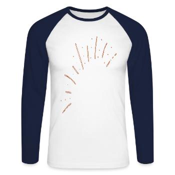 Confettis - T-shirt baseball manches longues Homme - blanc/marine - Devant - Nik (191cm)