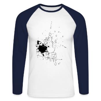 Drops of color - line / black - Unisex Long Sleeve Baseball T-Shirt - white/navy - Front - Nik (191cm)