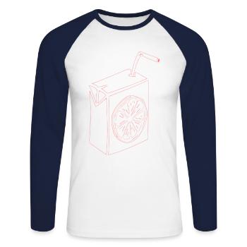 Saft - Sommer / pink - Unisex Baseballshirt langarm - Weiß/Navy - Vorne - Nik (191cm)