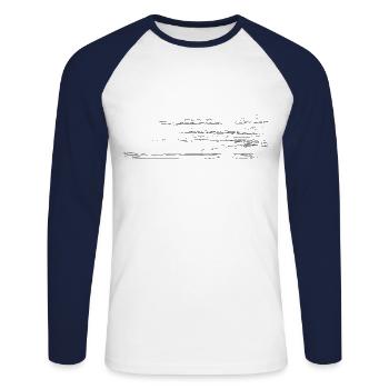 Abstract motif - line / black - Unisex Long Sleeve Baseball T-Shirt - white/navy - Front - Nik (191cm)