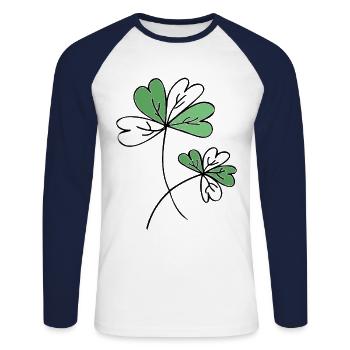 Klee / Happiness / Sayings / Trend / cool - Unisex Long Sleeve Baseball T-Shirt - white/navy - Front - Nik (191cm)