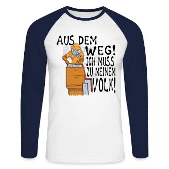 Aus Dem Weg Ich Muss Zu Meinem Volk Imker Biene - Unisex Baseballshirt langarm - Weiß/Navy - Vorne - Nik (191cm)