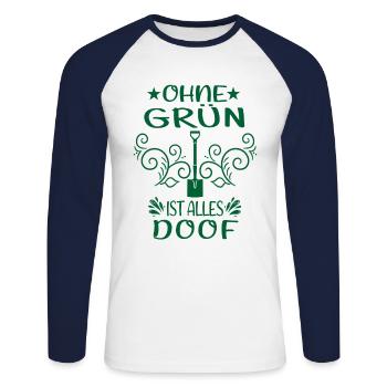 Gärtner Ohne Grün Ist Alles Doof Garten Humor - Unisex Baseballshirt langarm - Weiß/Navy - Vorne - Nik (191cm)