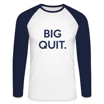 Big quit - T-shirt baseball manches longues Homme - blanc/marine - Devant - Nik (191cm)