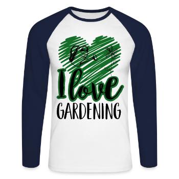 Hobby gardeners, fruit and vegetable gardeners - Unisex Long Sleeve Baseball T-Shirt - white/navy - Front - Nik (191cm)