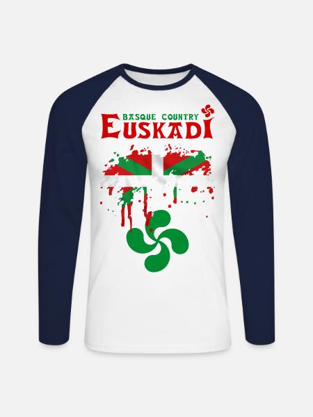 euskadi pays basque 09 - Unisex Long Sleeve Baseball T-Shirt - white/navy