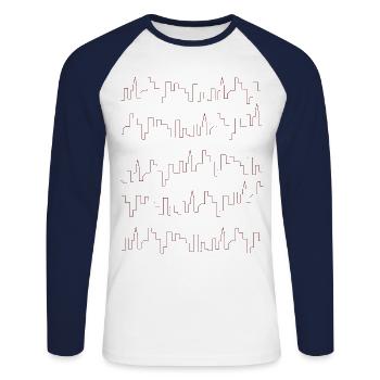 Skyscrapers Skylines Design as a gift idea - Unisex Long Sleeve Baseball T-Shirt - white/navy - Front - Nik (191cm)