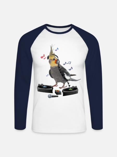 Nymphenkakadu - Unisex Baseballshirt langarm - Weiß/Navy