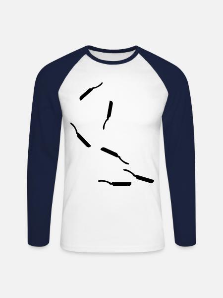Pan Icon - Unisex Long Sleeve Baseball T-Shirt - white/navy