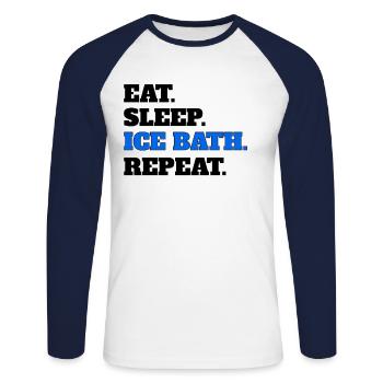 Ice bath - Unisex Baseballshirt langarm - Weiß/Navy - Vorne - Nik (191cm)
