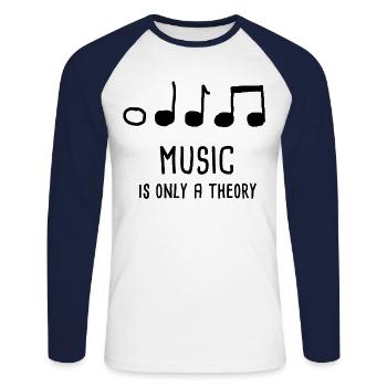 Musik Spruch Geschenk - Unisex Baseballshirt langarm - Weiß/Navy - Vorne - Nik (191cm)