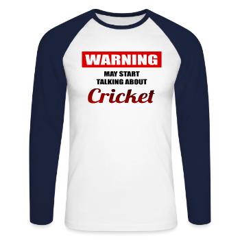Cricket Sport - T-shirt baseball manches longues Homme - blanc/marine - Devant - Nik (191cm)
