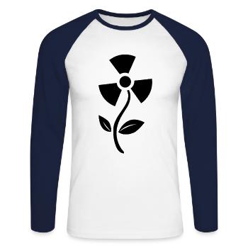 Radiologue fleur radioactivité radiographie - T-shirt baseball manches longues Homme - blanc/marine - Devant - Nik (191cm)