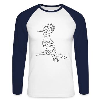 Hoopoe Bird Nature Protection - Unisex Long Sleeve Baseball T-Shirt - white/navy - Front - Nik (191cm)