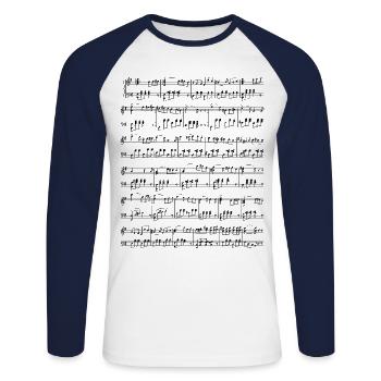 Piano piece piano sheet musician gift piano - Unisex Long Sleeve Baseball T-Shirt - white/navy - Front - Nik (191cm)